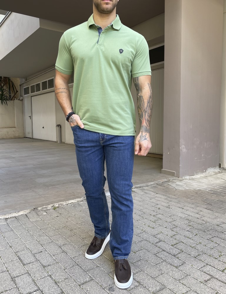 Everbest ανδρική φιστικί πικέ Polo μπλούζα Plus Size 252832F φωτογραφία
